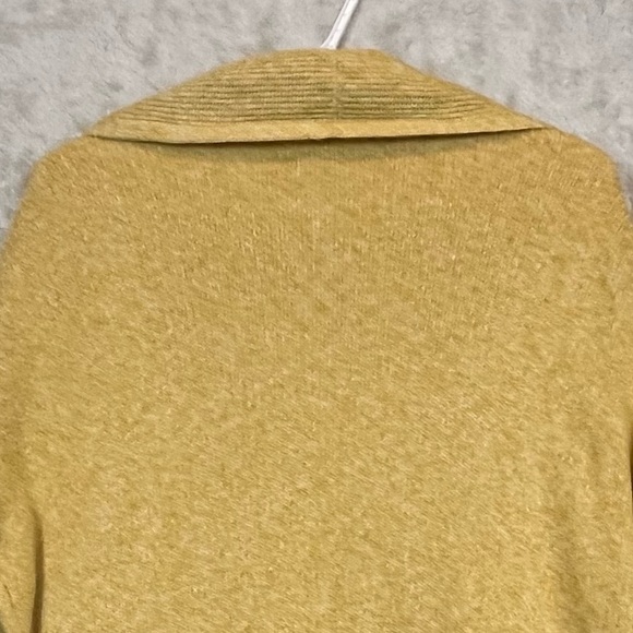 Women's Long Gold Soft Knit Open Cardigan Faire Isle Shawl Collar Sz M Oversized - Picture 9 of 15